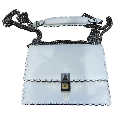 Pre-owned Fendi Kan I Leather Handbag In Blue