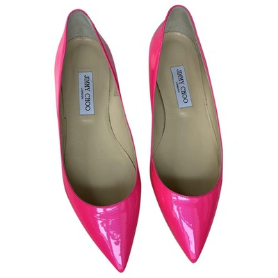 Pre-owned Jimmy Choo Pink Patent Leather Ballet Flats