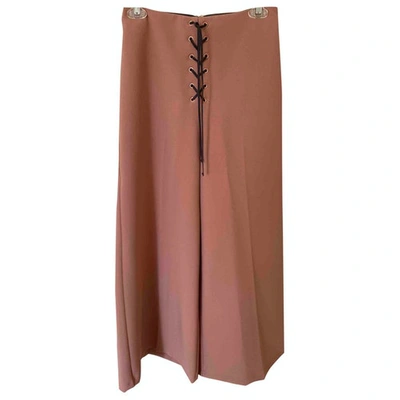 Pre-owned Topshop Tophop  Pink Cotton Trousers
