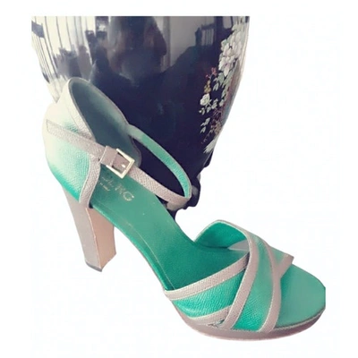 Pre-owned Iceberg Leather Sandals In Green