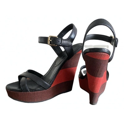 Pre-owned Burberry Leather Sandal In Black