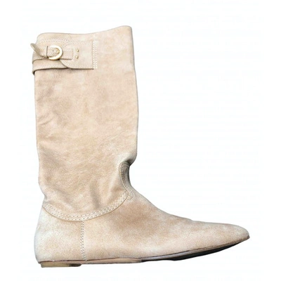 Pre-owned Casadei Beige Suede Boots