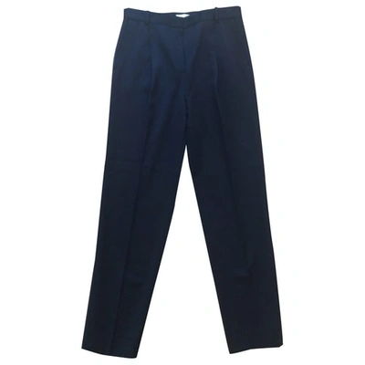 Pre-owned Celine Wool Straight Pants In Blue