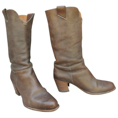 Pre-owned Heschung Leather Boots In Brown