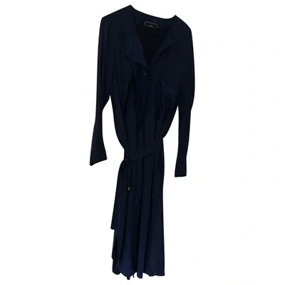 Pre-owned By Malene Birger Blue Silk Dress