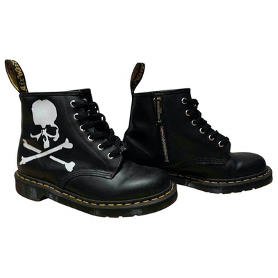 Pre-owned Dr. Martens' 101 (6 Eye) Black Leather Boots