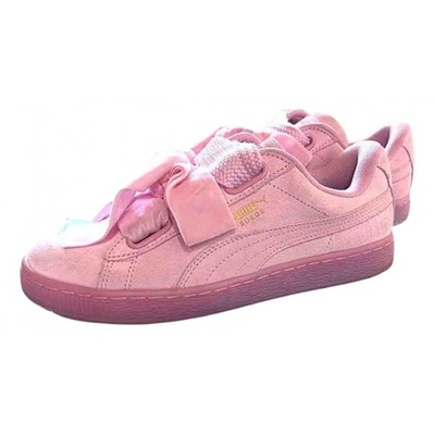 Pre-owned Puma Velvet Trainers In Pink