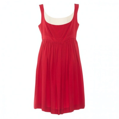 Pre-owned Miu Miu Silk Mini Dress In Red