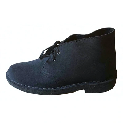 Pre-owned Clarks Blue Suede Ankle Boots