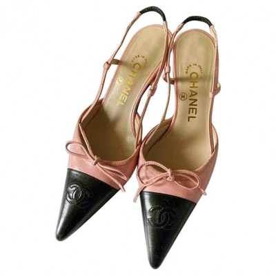 Pre-owned Chanel Slingback Pink Leather Heels