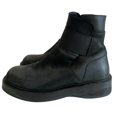 Pre-owned Kris Van Assche Black Leather Ankle Boots