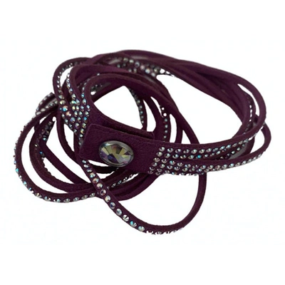 Pre-owned Swarovski Slake Crystal Bracelet In Purple