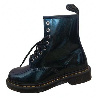 Pre-owned Dr. Martens' 1460 Pascal (8 Eye) Metallic Patent Leather Ankle Boots