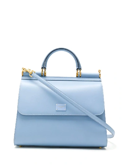 Shop Dolce & Gabbana Large Sicily 58 Tote Bag In Blue