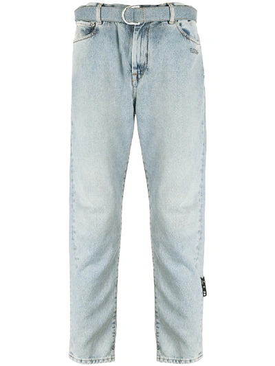 Shop Off-white Slim-fit Low-rise Jeans In Blue