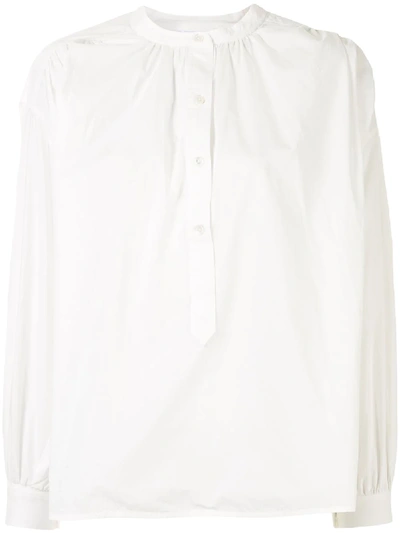 Shop Anine Bing Eden Puff Sleeves Shirt In White