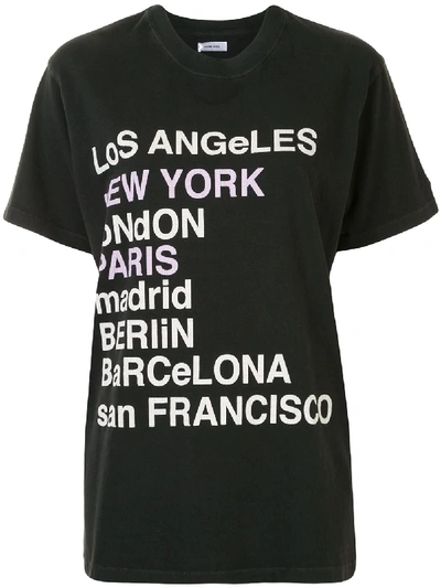 Shop Anine Bing Lili City Love-print Cotton T-shirt In Black