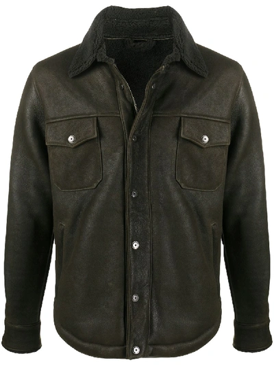 Shop Giorgio Brato Shearling-lined Nubuck Jacket In Green