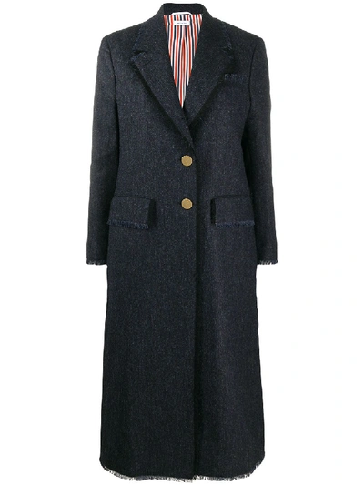 Shop Thom Browne Single-breasted Coat In Blue