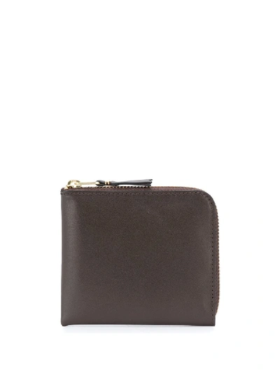 Shop Comme Des Garçons Sa3100 Compact Zip Wallet In Brown