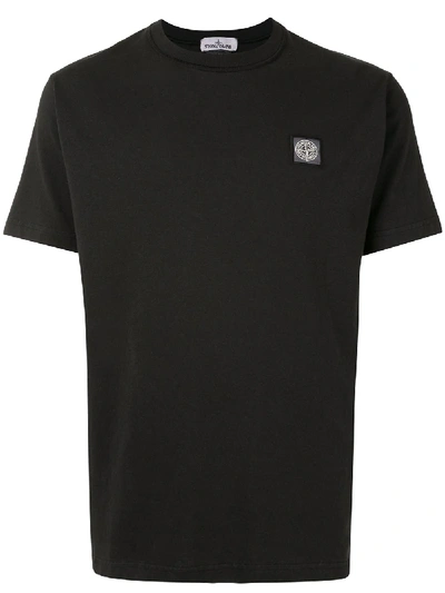 Shop Stone Island Logo Patch Short-sleeve T-shirt In Black