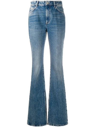 Shop Attico High-waisted Bootcut Jeans In Blue