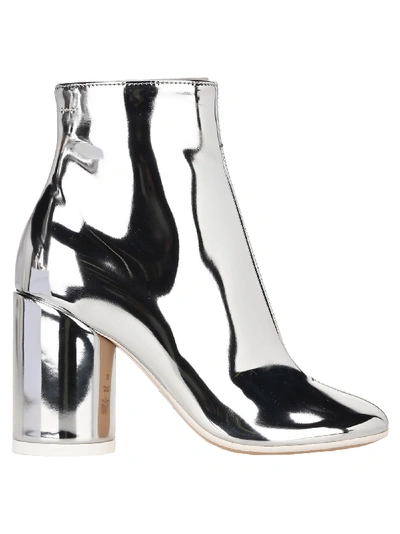 Shop Mm6 Maison Margiela Mm6 Bootie Cut Out In Silver