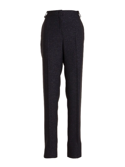 Shop Emporio Armani Lurex Trousers In Black