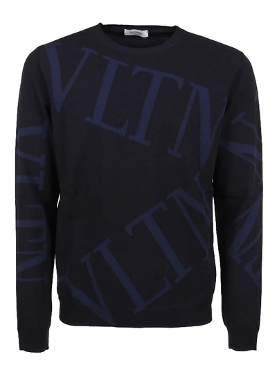 Shop Valentino Vltn Sweater In Blue