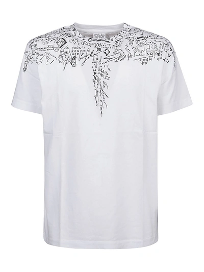 Shop Marcelo Burlon County Of Milan Sketches Wings T-shirt In White