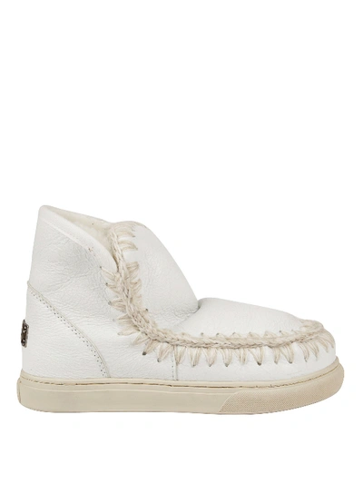 Shop Mou Eskimo Leather Booties In White