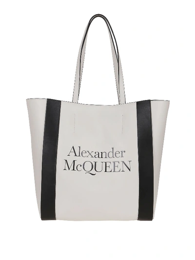 Shop Alexander Mcqueen Signature Tote In White