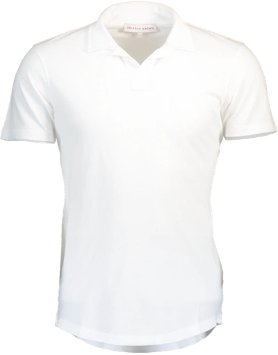 Shop Orlebar Brown Massey Waffle Polo In White