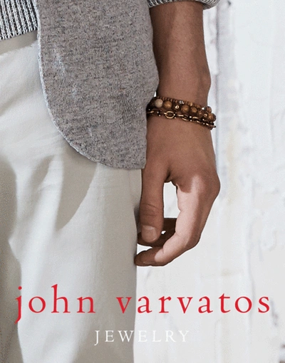 Shop John Varvatos Jasper Skull Bead Bracelet In Silver