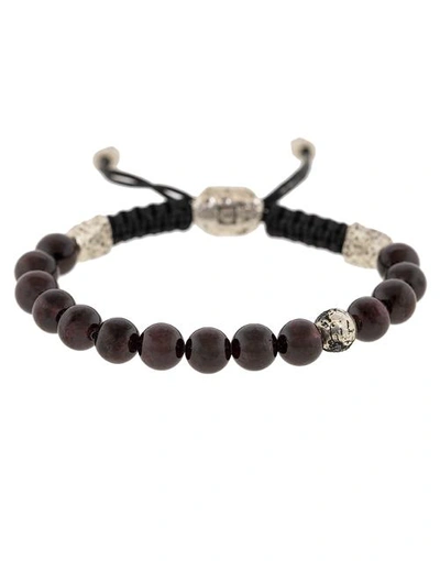 Shop John Varvatos Adjustable Garnet And Black Diamond Bead Bracelet