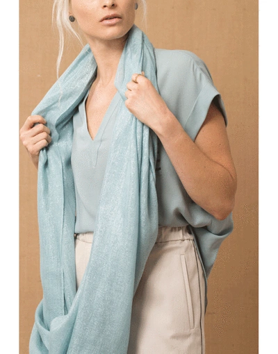 Shop Brunello Cucinelli Aqua Cashmere Blend Scarf