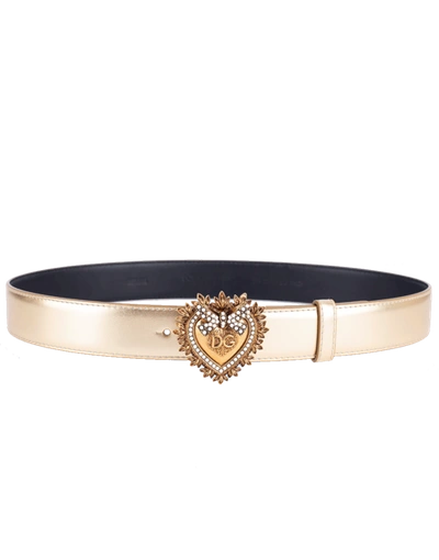 Shop Dolce & Gabbana Gold Devotion Belt