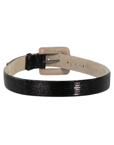 Shop Brunello Cucinelli Shiny Lizard Belt In Black