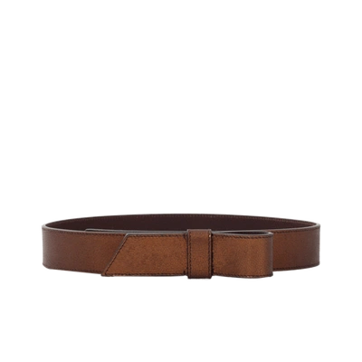 Shop Lanvin Noeud Metallic Leather Bow Belt