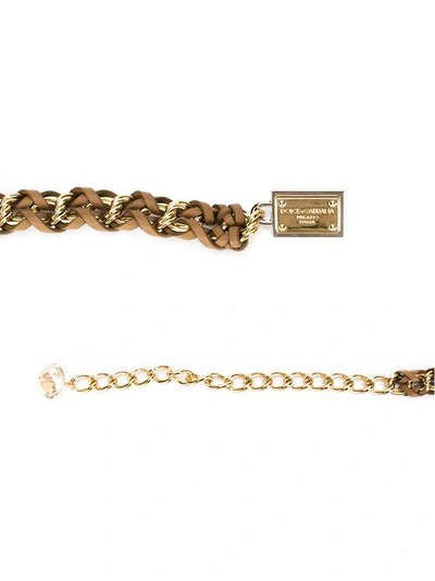 Shop Dolce & Gabbana Walnut Chain Belt