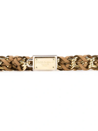 Shop Dolce & Gabbana Walnut Chain Belt