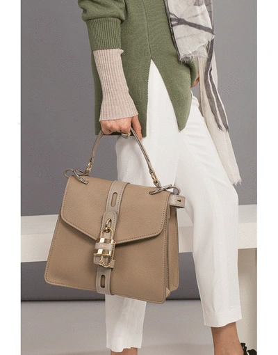 Shop Chloé Grey Small Aby Lock Bag