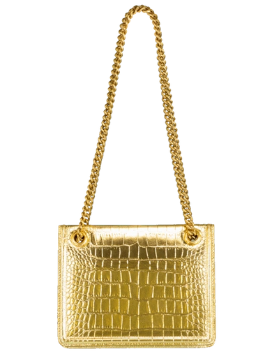 Shop Dolce & Gabbana Light Gold Metallic Devotion Crossbody Bag