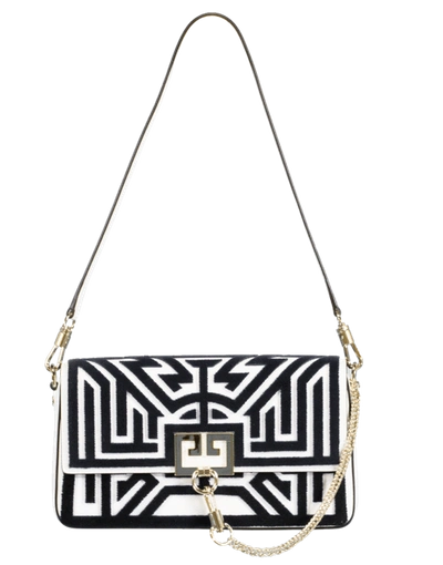 Shop Givenchy Tufted Labyrinth Charm Shoulder Bag In White