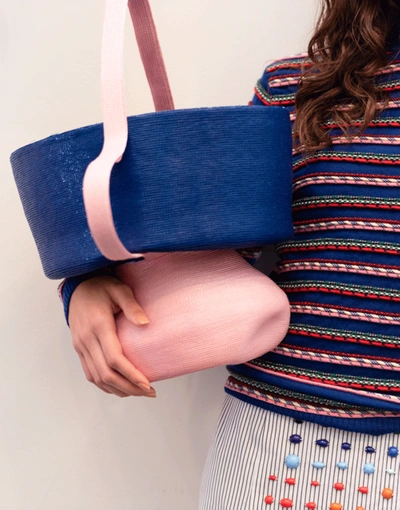 Shop Rosie Assoulin Pink And Blue Jug Bag