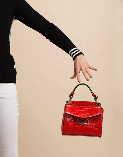 Shop Givenchy Red Croco Mini Mystic Bag