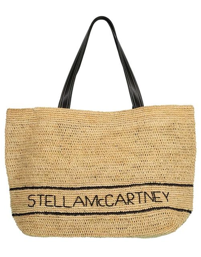 Shop Stella Mccartney Medium Raffia Natural Tote