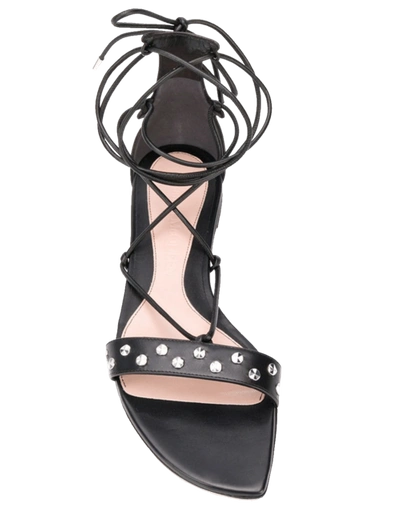 Shop Alexander Mcqueen Silver Stud Ankle Wrap Sandal