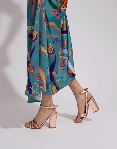 Shop Tabitha Simmons Toni Strappy Block Heel Sandal In Rosegold