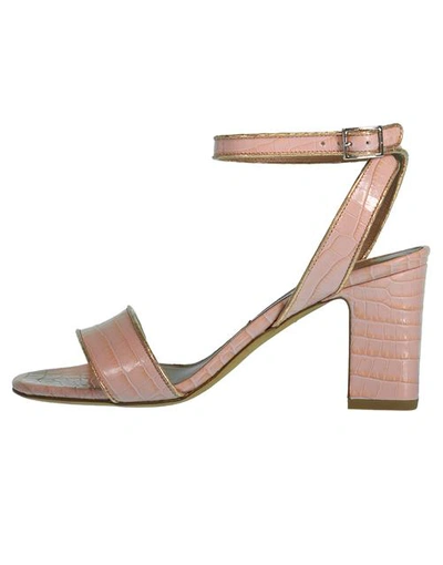 Shop Tabitha Simmons Leticia Embossed Croc Sandal In Pink